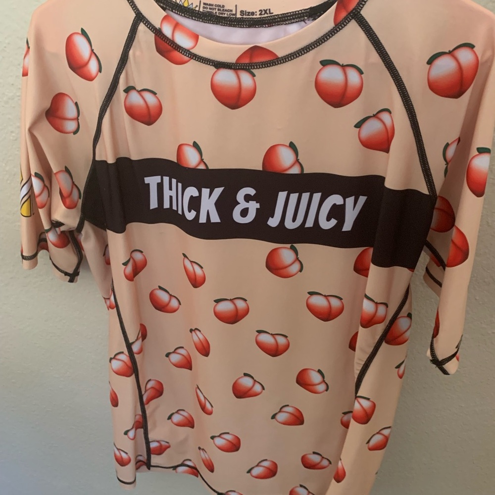 Peach Print Rash Guard